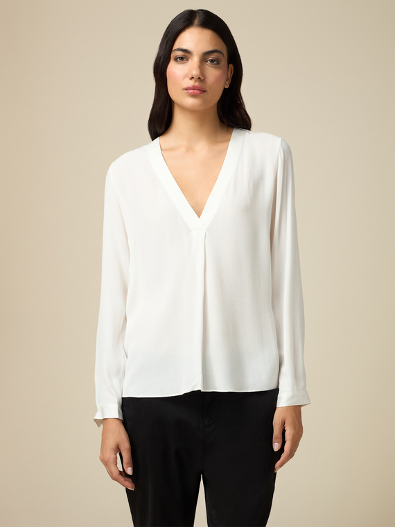 Blusa in viscosa crêpe