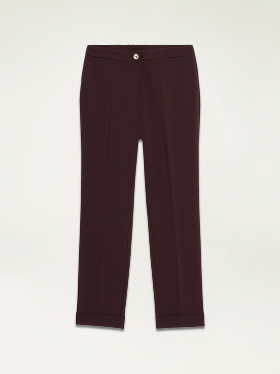 Regular-fit viscose blend trousers