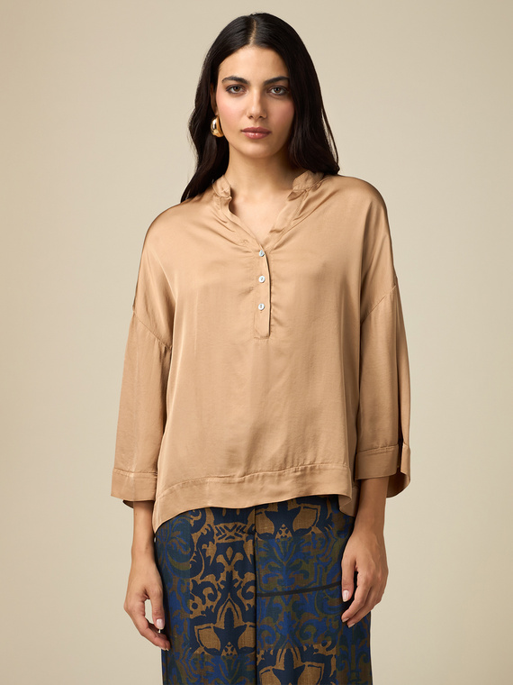 Blusa in raso di viscosa