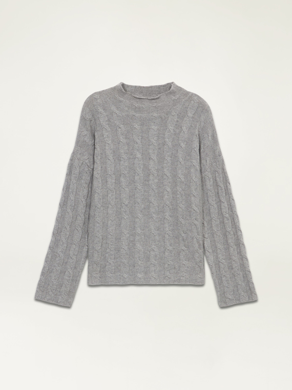 Cable-knit cashmere blend sweater