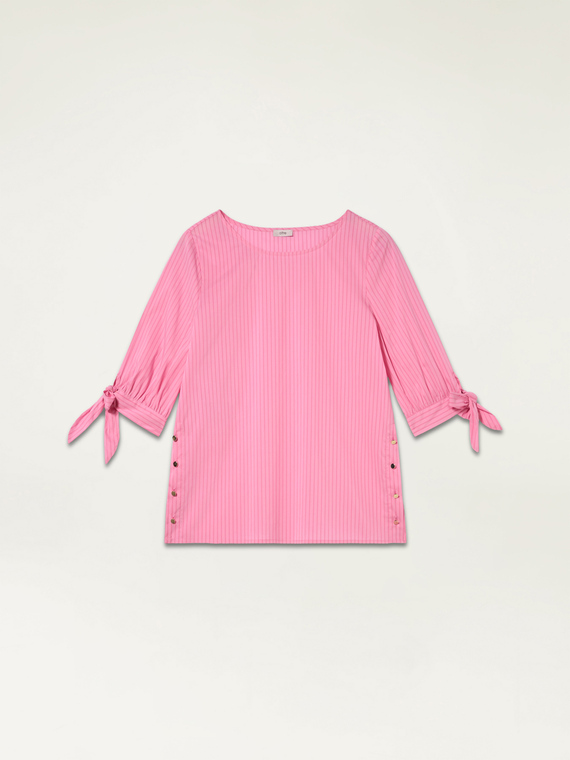 Blusa in popeline con bottoni