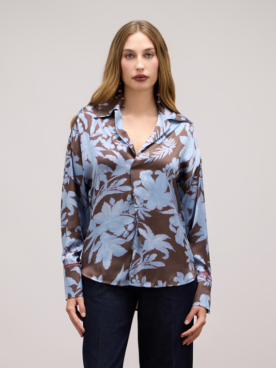 Blusa in raso floreale