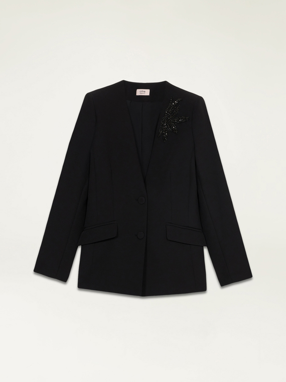 Blazer cu patch bijuterie