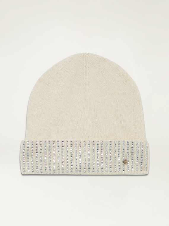 Wool blend beanie with crystals