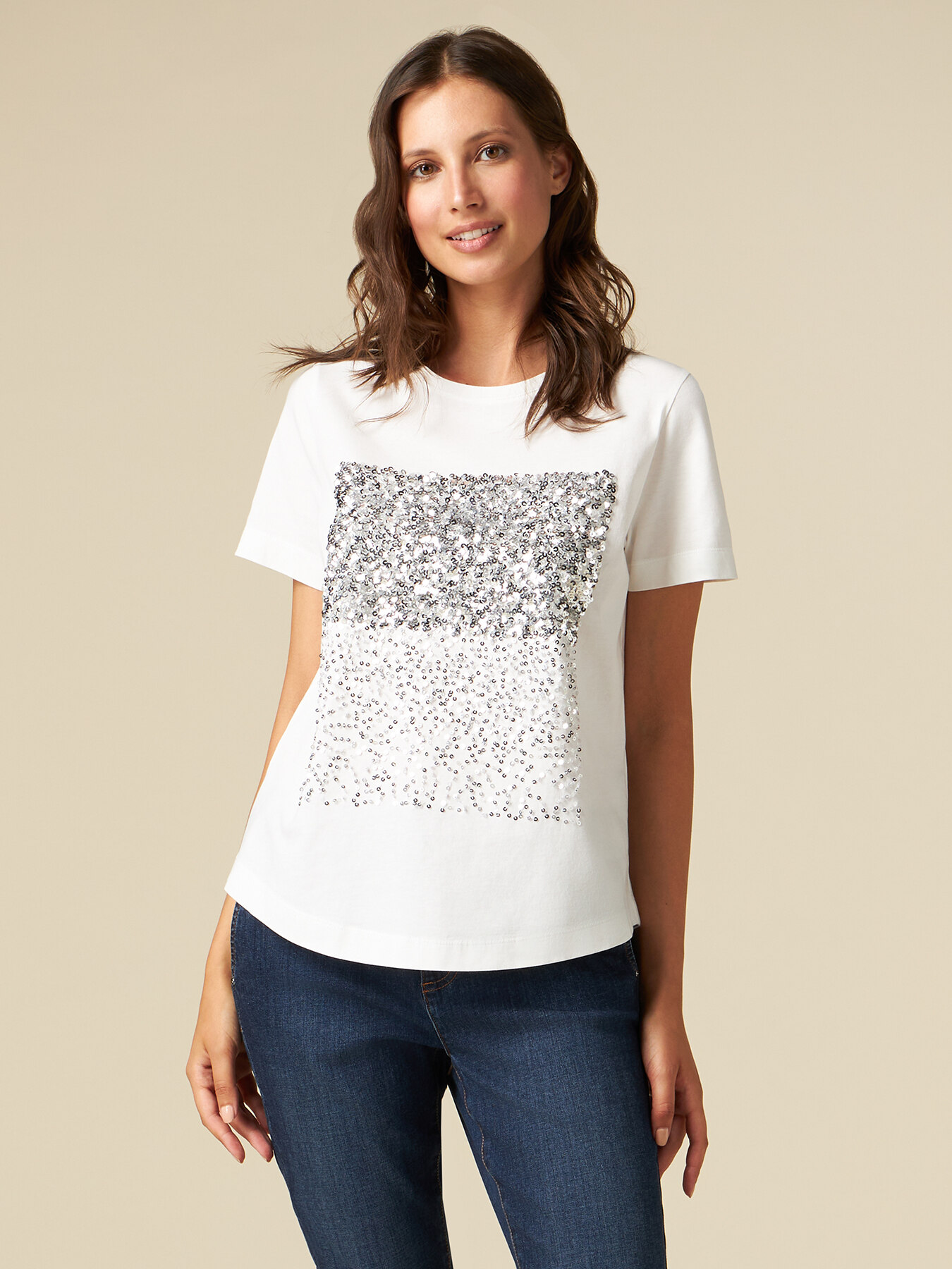 T shirt con on sale paillettes