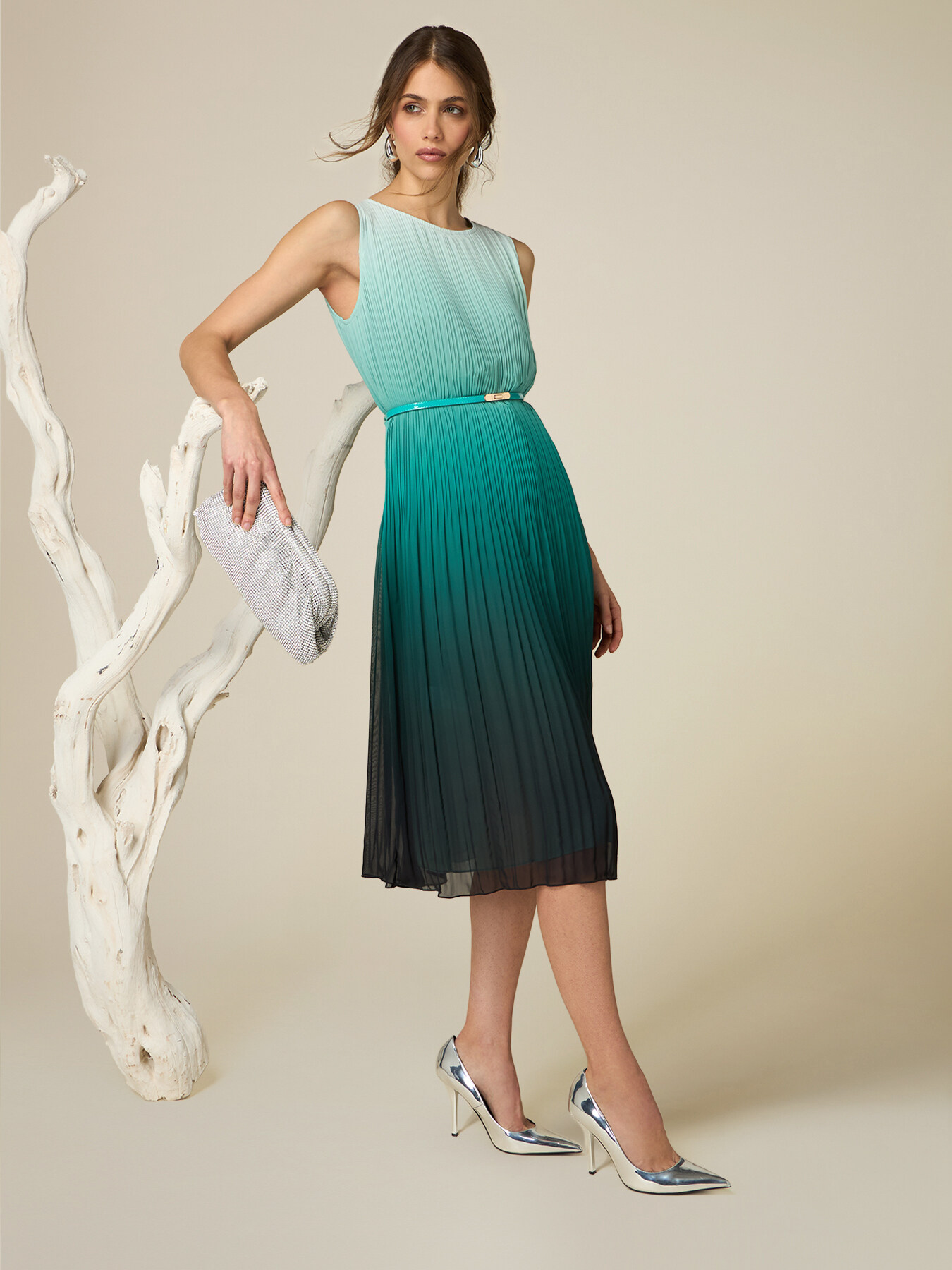 Ombré pleated dress image number 0