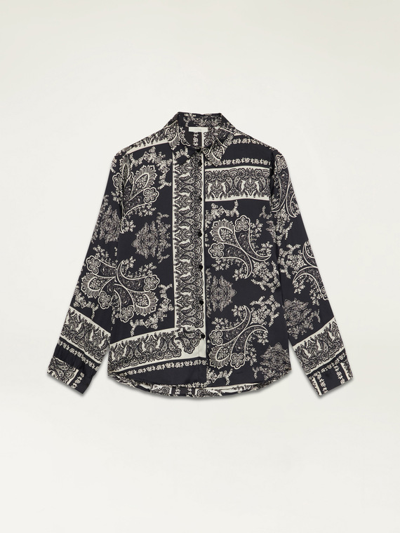 Patterned satin shirt