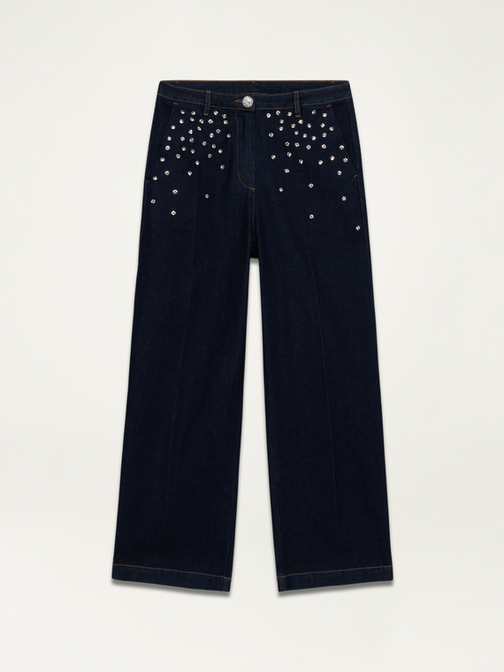 Jeans mit eingefassten Crystal-Steinen