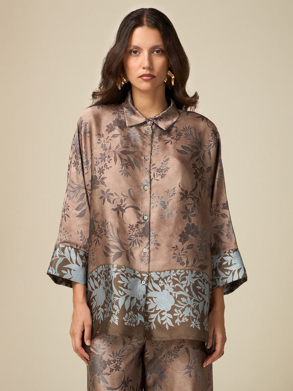 Patterned satin shirt