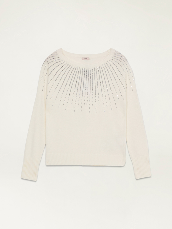 Maglia misto lana con paillettes