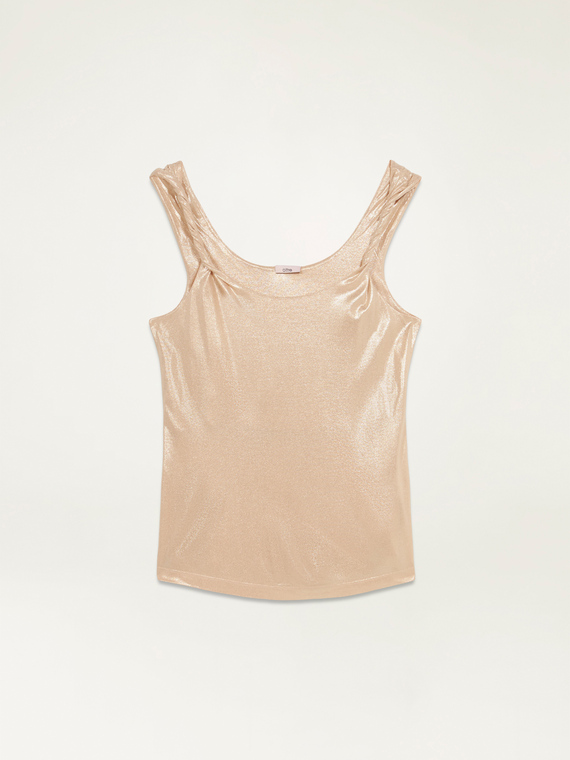 Metallic fabric top