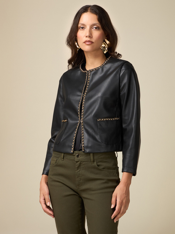 Jacket with metal chain