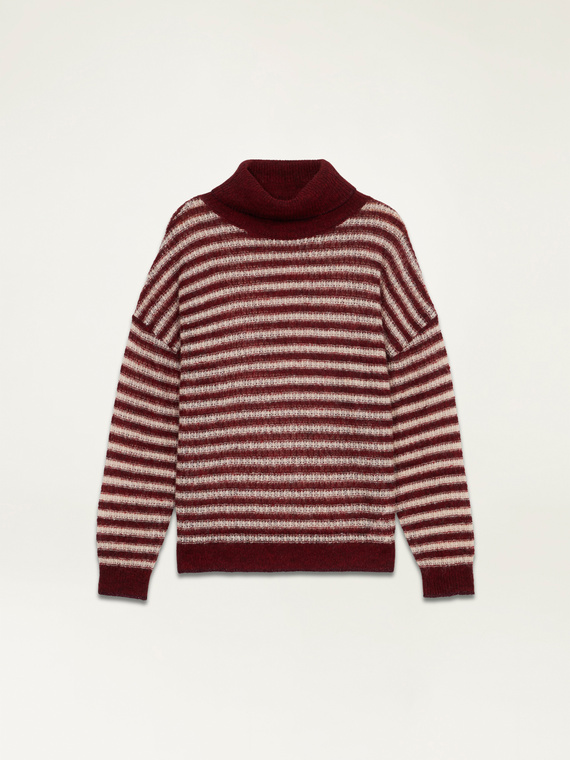 Striped wool blend turtleneck