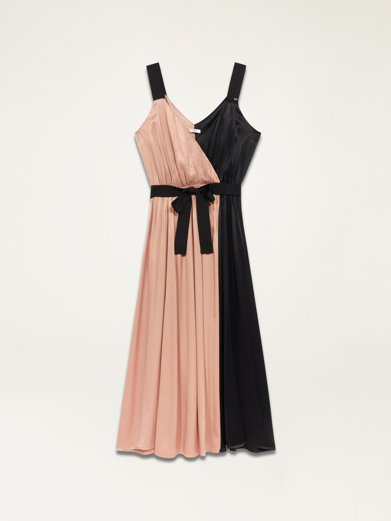 Satin two-tone dress