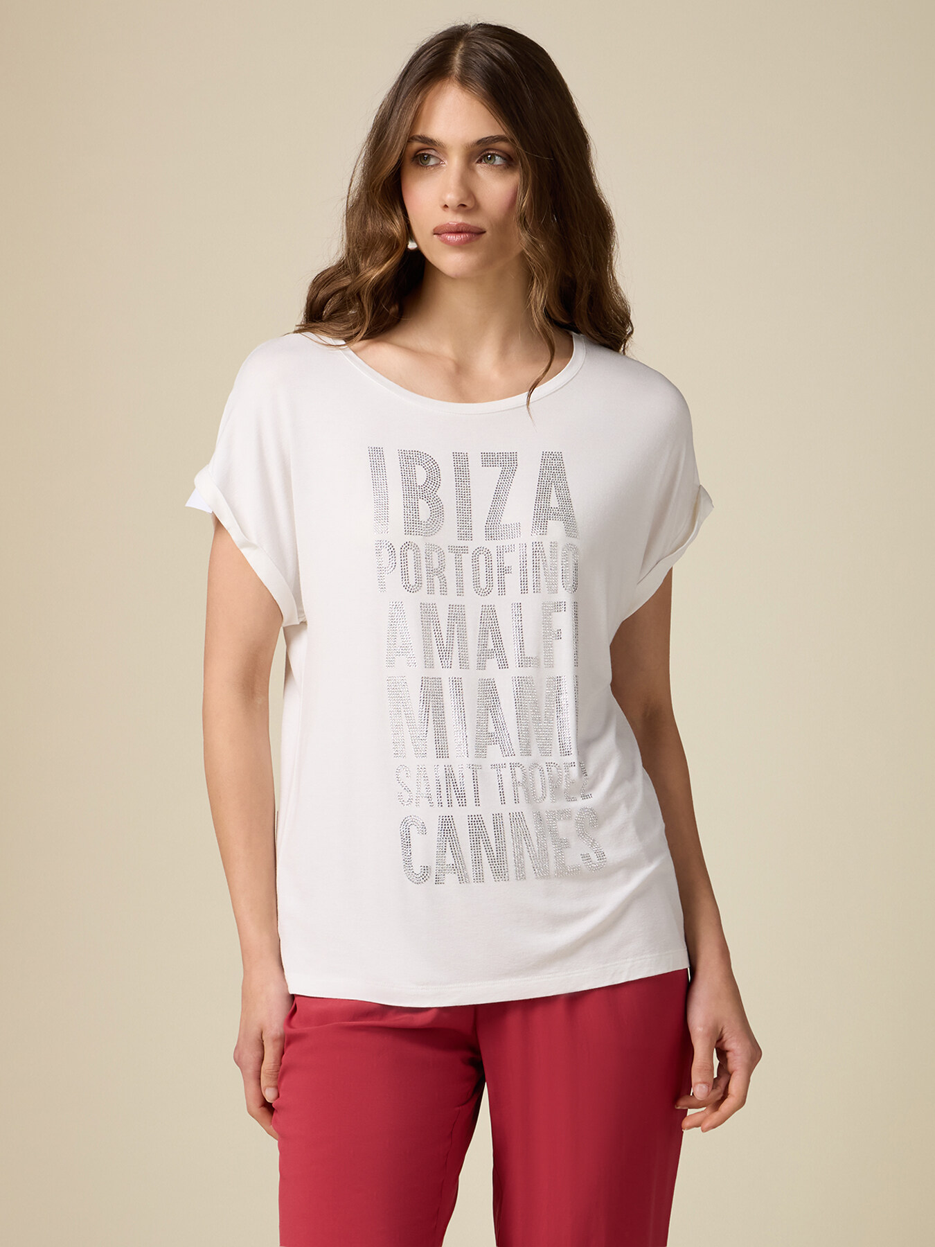 T-shirt con applicazione lettering image number 0