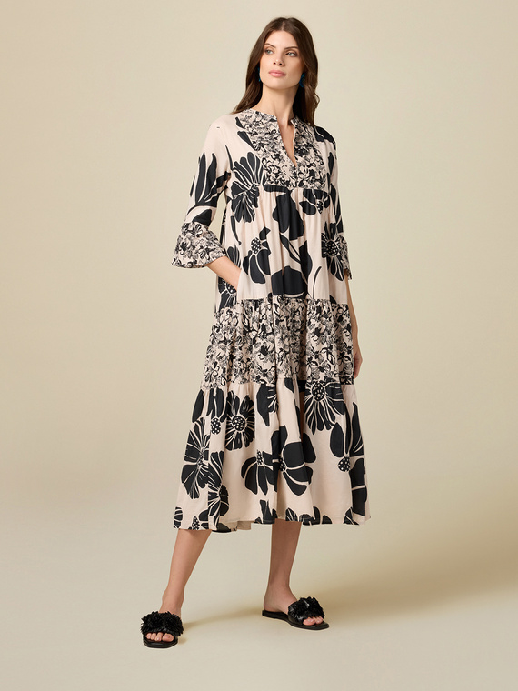Long patterned cotton dress