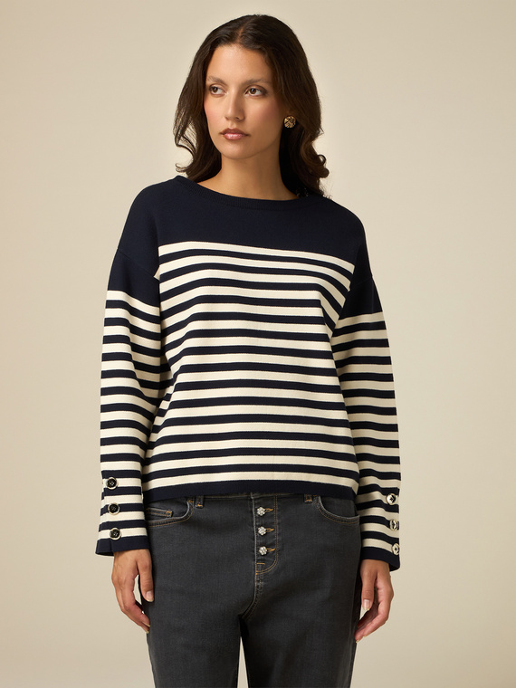 Striped knit sweater