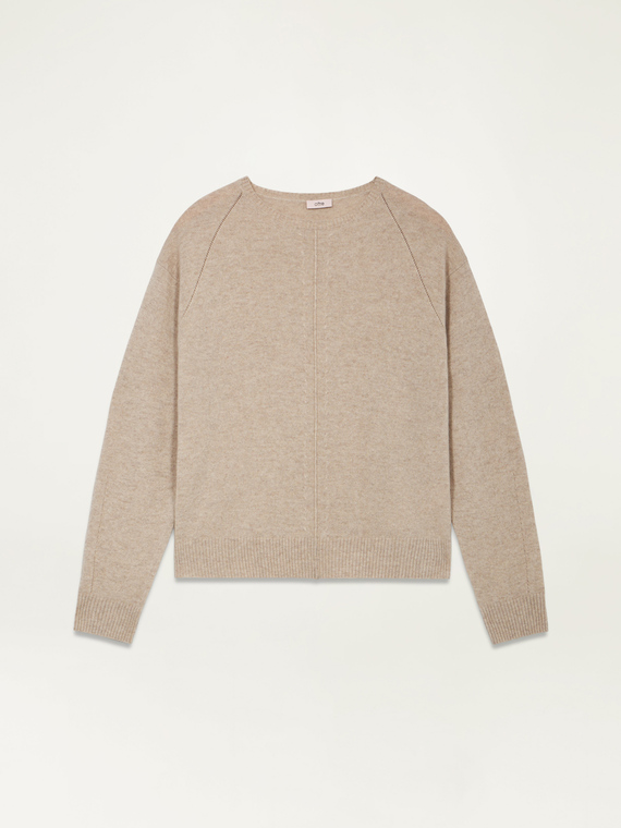 Maglia girocollo in puro cashmere