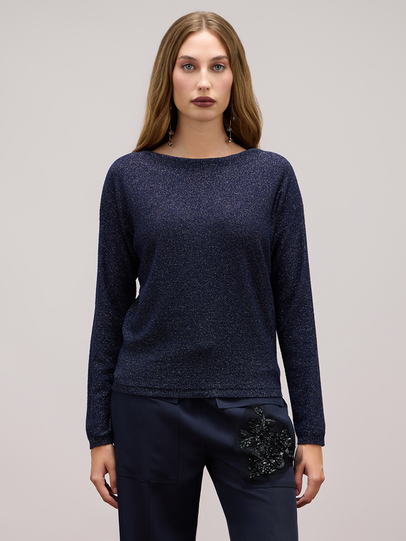 Maglia girocollo misto cashmere