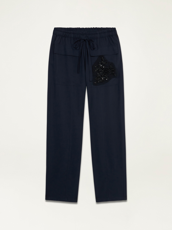 Pantaloni jogger cu patch bijuterie