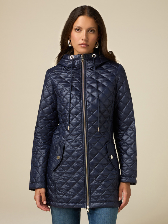 Lightweight midi down jacket