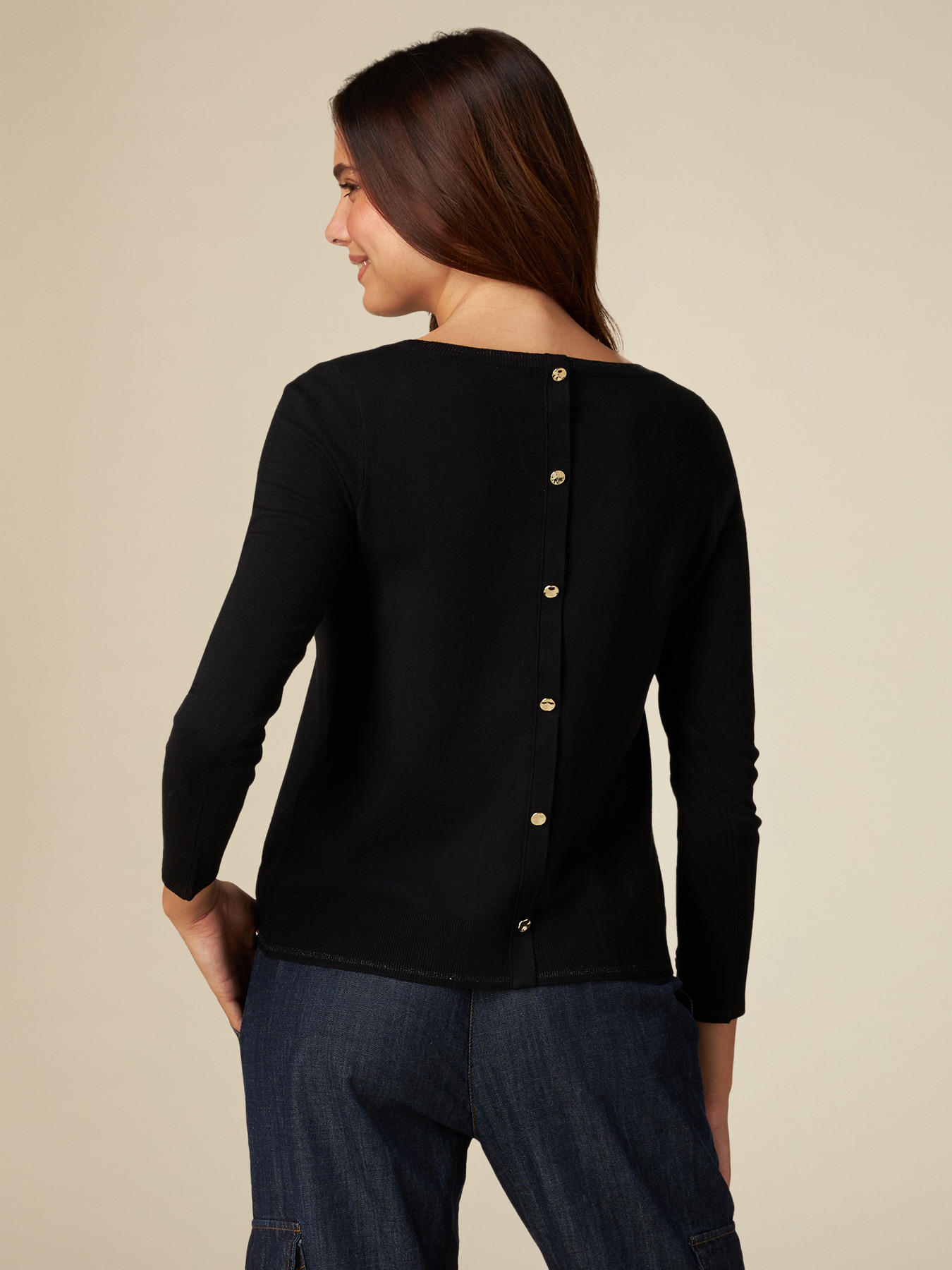 Sweater with buttons shop down the back