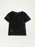 Blusa maniche corte in paillettes image number 3