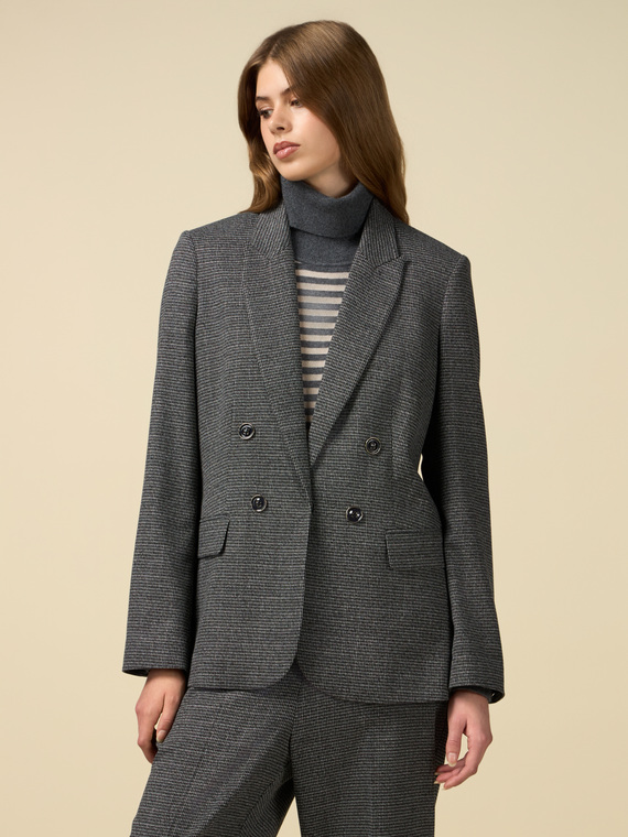 Micro houndstooth lurex blazer