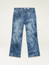 Jeans cropped in denim stampato image number 4