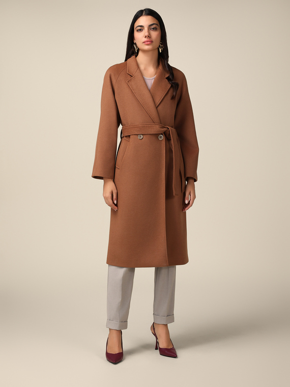 Long coat with belt