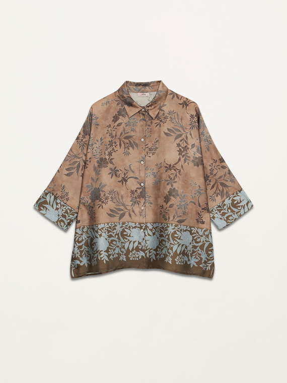 Patterned satin shirt