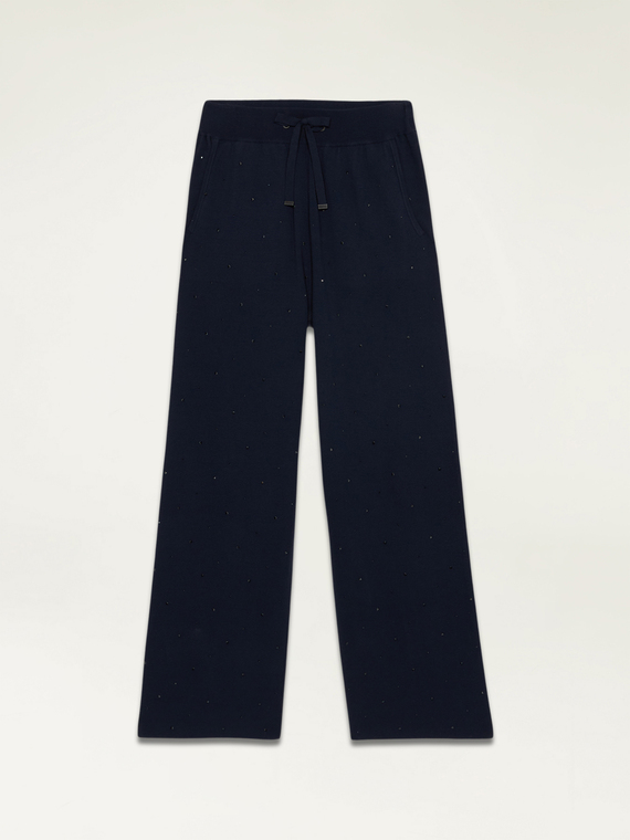 Knit trousers with studs