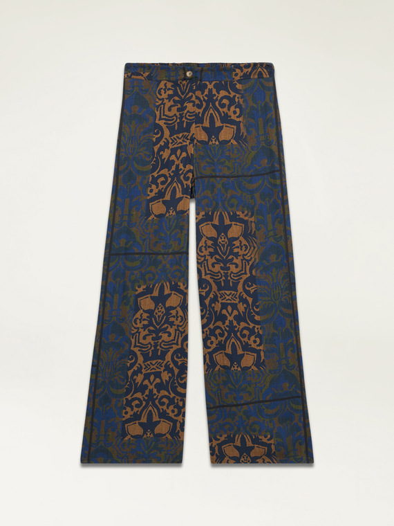 Patterned viscose palazzo trousers