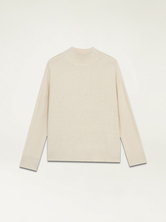 Maglia misto cashmere con paillettes