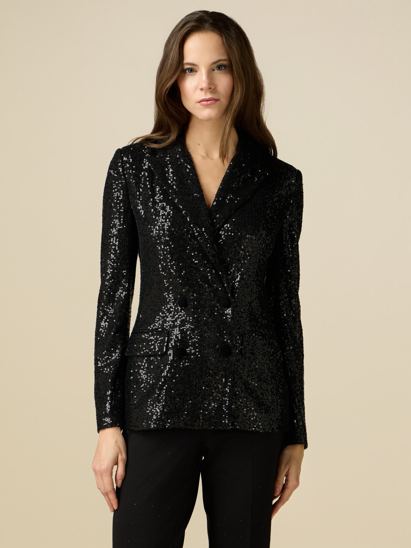 Blazer doppiopetto in paillettes image number 0