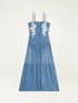 Denim dress with embroidery image number 4
