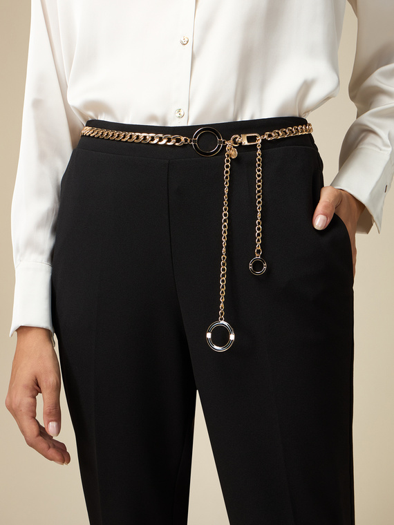 Belt with metal chain