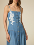 Denim dress with embroidery image number 2
