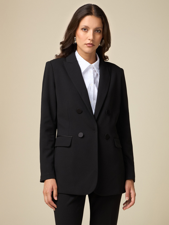 Blazer con dettagli in raso