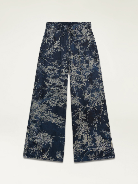 Patterned viscose palazzo joggers