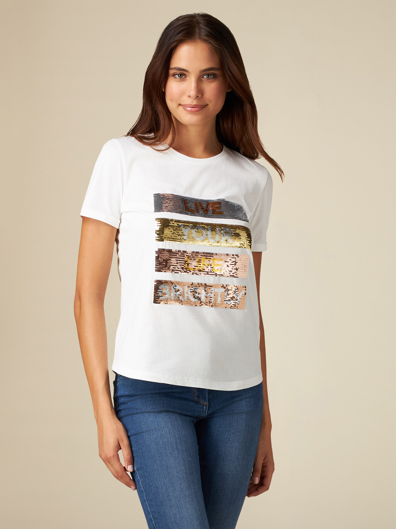 Tee shirt best sale avec paillettes