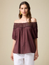 T-shirt con bordo in macramé image number 0