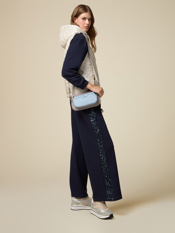 Joggers wide leg con paillettes