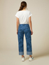 Denim pattern effect trousers image number 1