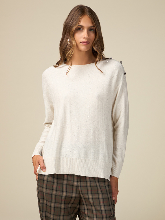 Maglia misto cashmere con paillettes