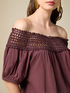 T-shirt con bordo in macramé image number 2