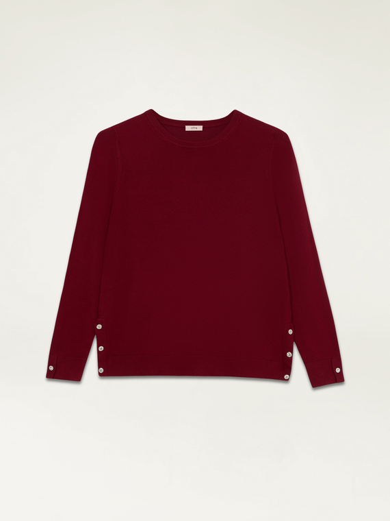 Crew-neck sweater with jewel buttons