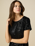 Blusa maniche corte in paillettes image number 2