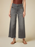 Jeans wide leg cropped a lavaggio grigio image number 4