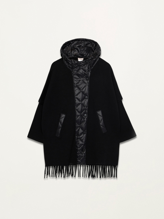 Oversized poncho with nylon details